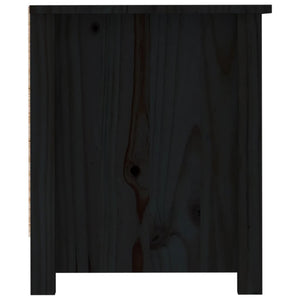 Scarpiera Nera 110x38x45,5 cm in Legno Massello di Pino cod mxl 39054