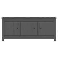 Scarpiera Grigia 110x38x45,5 cm in Legno Massello di Pino 814601