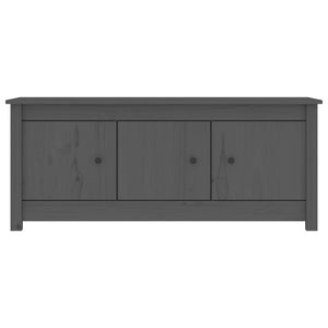 Scarpiera Grigia 110x38x45,5 cm in Legno Massello di Pino 814601