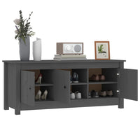 Scarpiera Grigia 110x38x45,5 cm in Legno Massello di Pino 814601