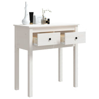 Tavolo Consolle Bianco 70x35x75 cm in Legno Massello di Pino cod mxl 12608