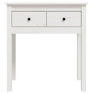 Tavolo Consolle Bianco 70x35x75 cm in Legno Massello di Pino cod mxl 12608