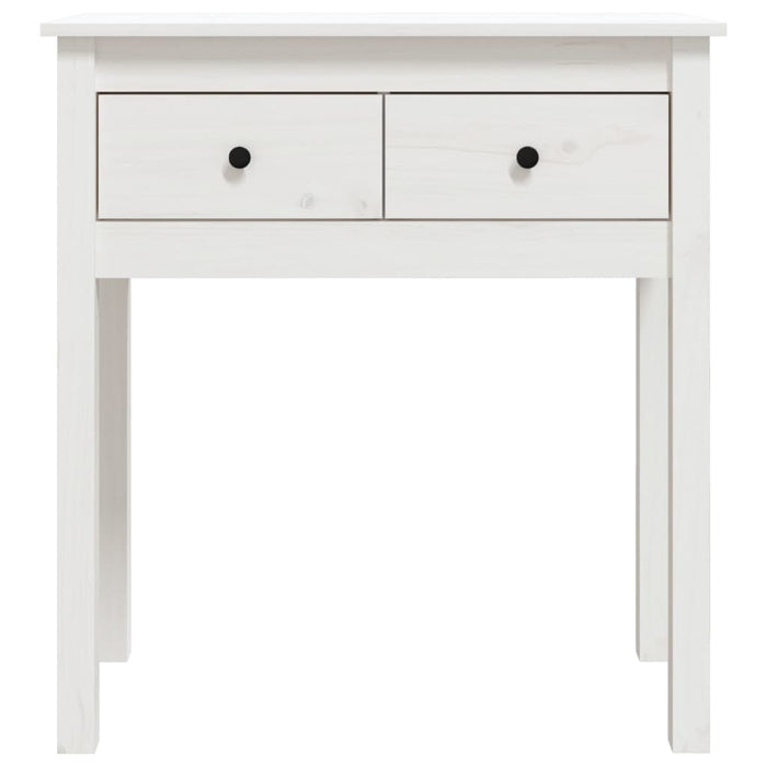 Tavolo Consolle Bianco 70x35x75 cm in Legno Massello di Pino cod mxl 12608