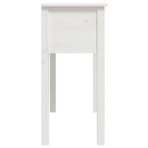 Tavolo Consolle Bianco 70x35x75 cm in Legno Massello di Pino cod mxl 12608