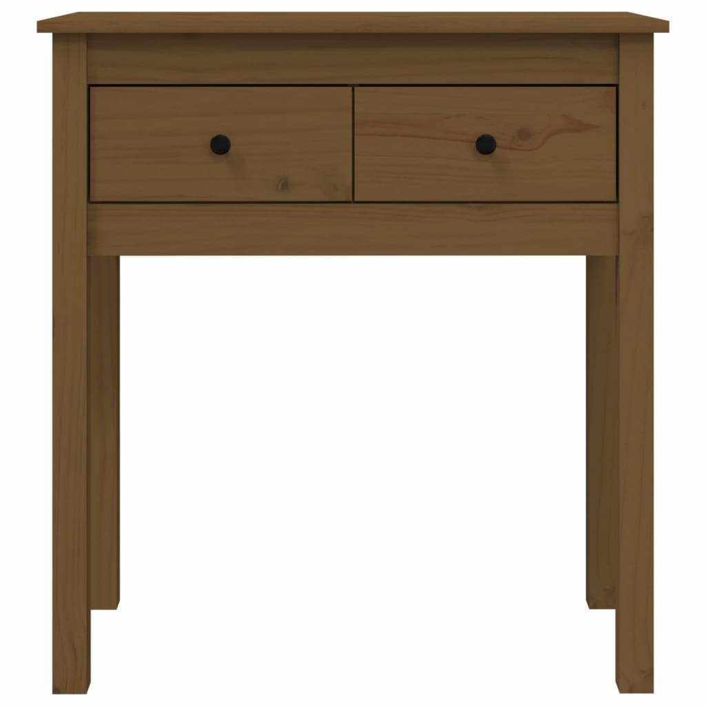 Tavolo Consolle Marrone Ambra 70x35x75cm Legno Massello di Pino 814612