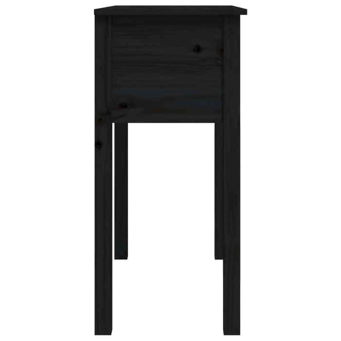 Tavolo Consolle Nero 70x35x75 cm in Legno Massello di Pino 814613