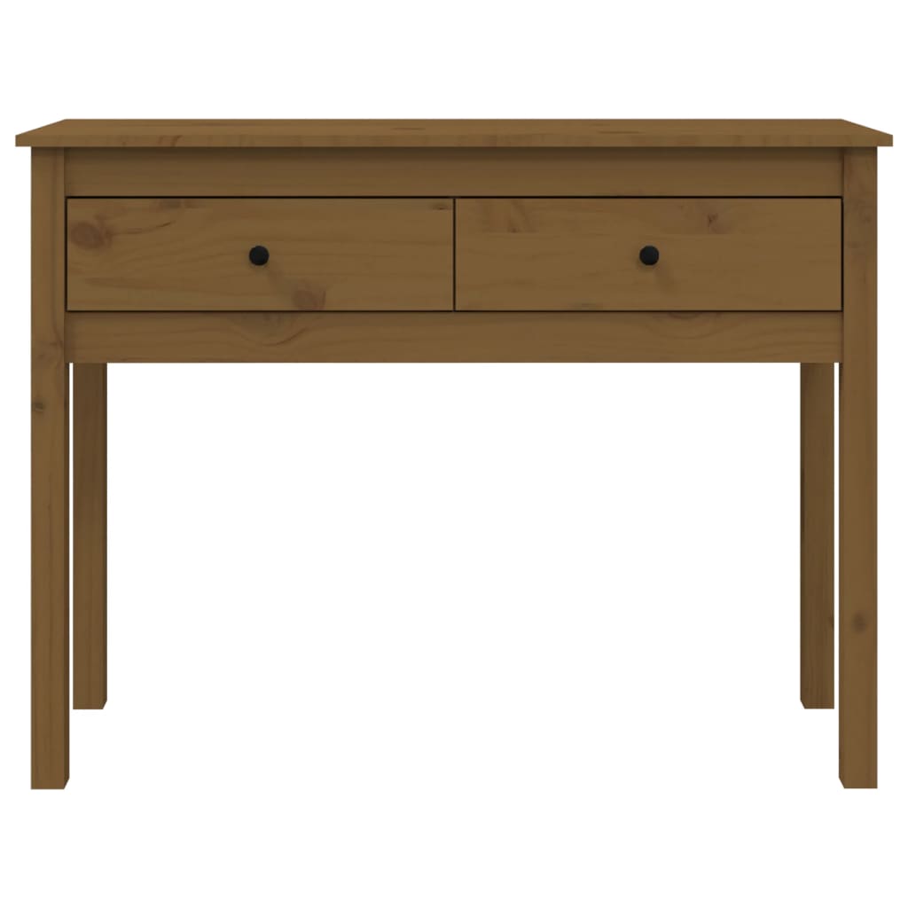Tavolo Consolle Ambrato 100x35x75 cm in Legno Massello di Pino 814617