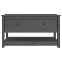 Tavolino da Salotto Grigio 102x49x55 cm Legno Massello di Pino cod mxl 16007