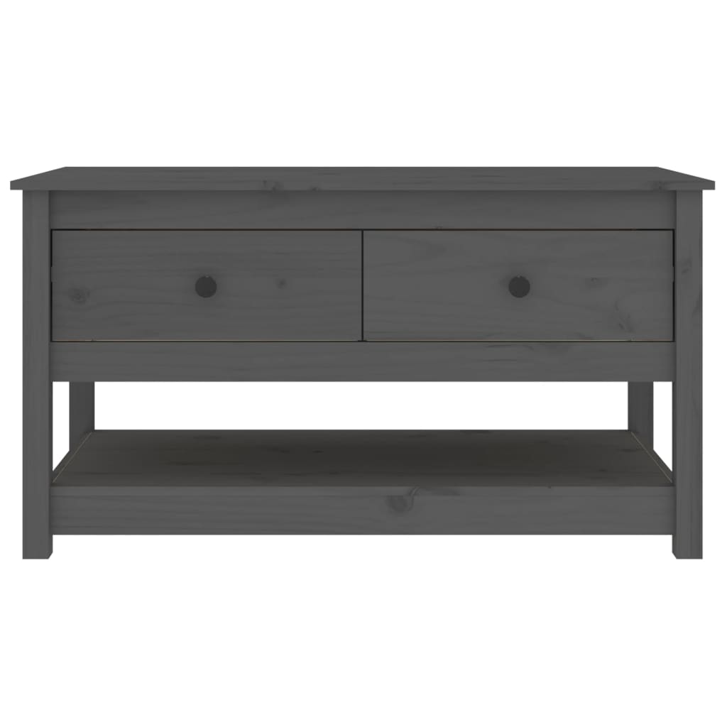 Tavolino da Salotto Grigio 102x49x55 cm Legno Massello di Pino 820923
