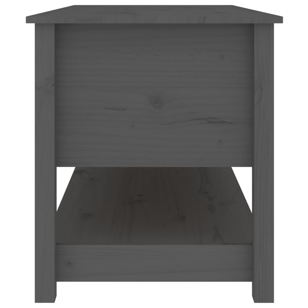Tavolino da Salotto Grigio 102x49x55 cm Legno Massello di Pino 820923