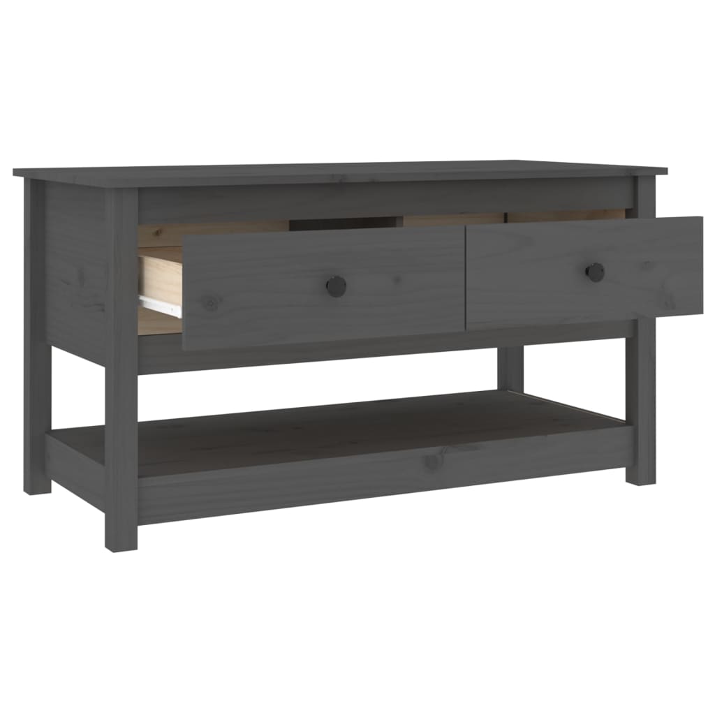 Tavolino da Salotto Grigio 102x49x55 cm Legno Massello di Pino cod mxl 16007