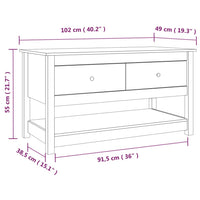 Tavolino da Salotto Grigio 102x49x55 cm Legno Massello di Pino 820923