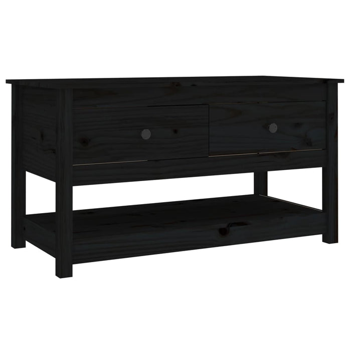 Tavolino da Salotto Nero 102x49x55 cm in Legno Massello di Pino 820925