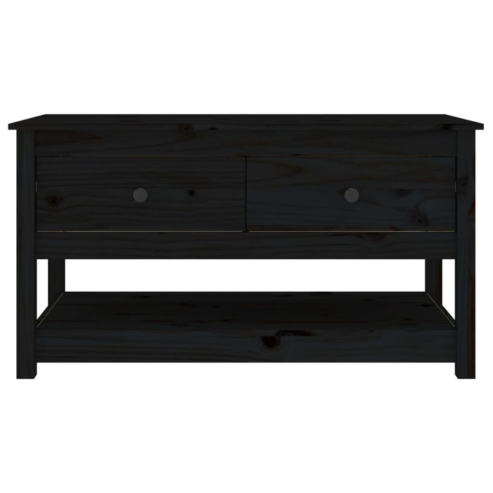 Tavolino da Salotto Nero 102x49x55 cm in Legno Massello di Pino 820925