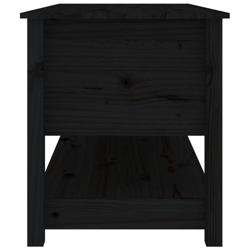 Tavolino da Salotto Nero 102x49x55 cm in Legno Massello di Pino 820925