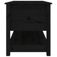 Tavolino da Salotto Nero 102x49x55 cm in Legno Massello di Pino 820925