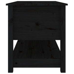 Tavolino da Salotto Nero 102x49x55 cm in Legno Massello di Pino 820925