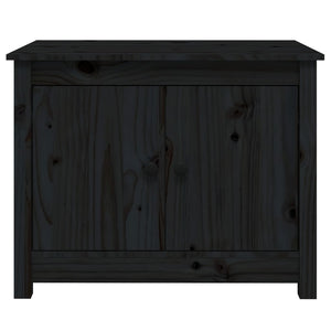 Tavolino da Salotto Nero 71x49x55 cm in Legno Massello di Pino