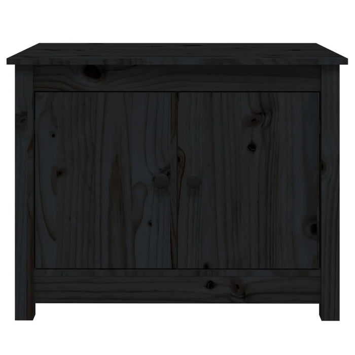 Tavolino da Salotto Nero 71x49x55 cm in Legno Massello di Pino