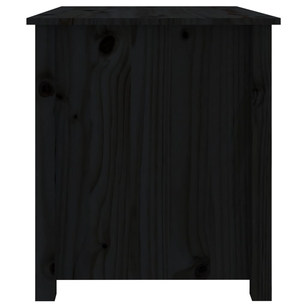 Tavolino da Salotto Nero 71x49x55 cm in Legno Massello di Pino