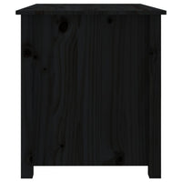 Tavolino da Salotto Nero 71x49x55 cm in Legno Massello di Pino
