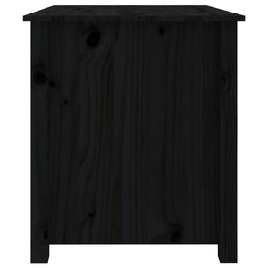 Tavolino da Salotto Nero 71x49x55 cm in Legno Massello di Pino