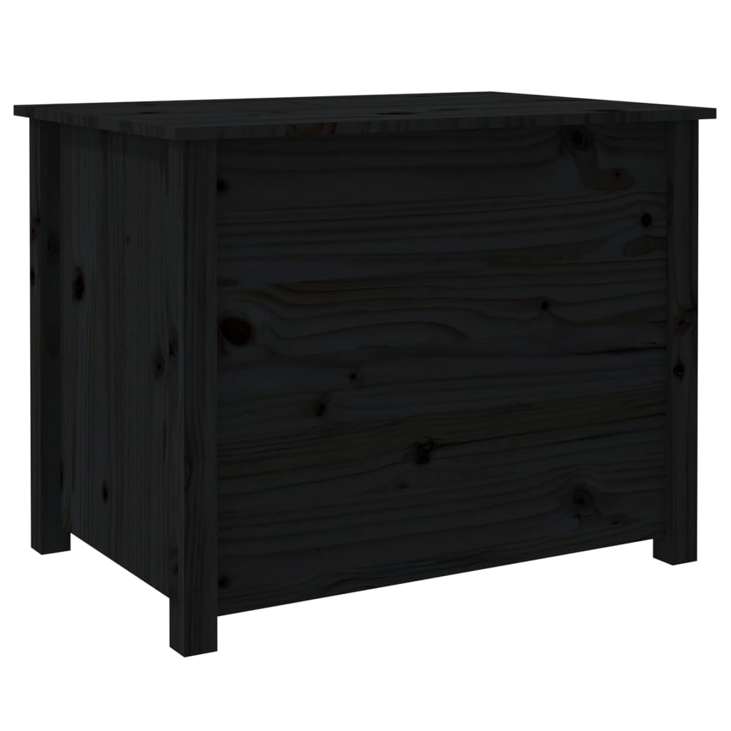 Tavolino da Salotto Nero 71x49x55 cm in Legno Massello di Pino
