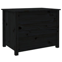 Tavolino da Salotto Nero 71x49x55 cm in Legno Massello di Pino