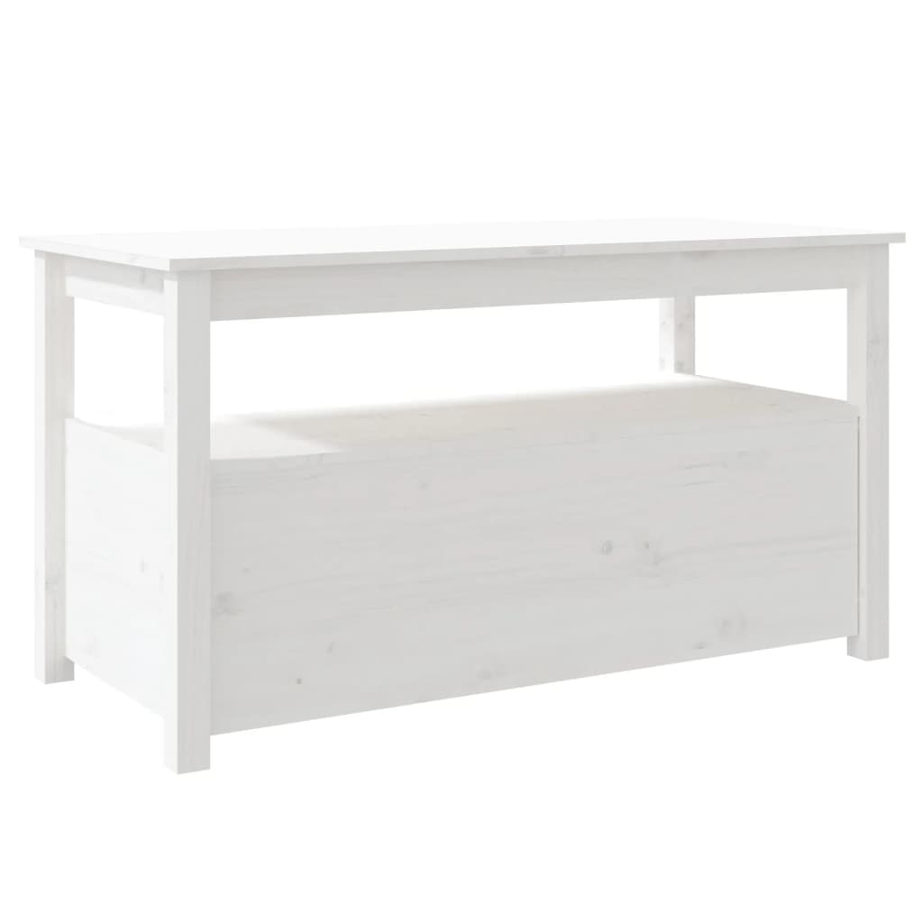 Tavolino da Salotto Bianco 102x49x55 cm Legno Massello di Pino 820932
