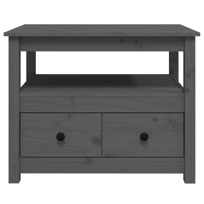 Tavolino da Salotto Grigio 71x49x55 cm Legno Massello di Pino cod mxl 26085