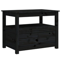 Tavolino da Salotto Nero 71x49x55 cm in Legno Massello di Pino cod mxl 26884