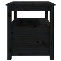 Tavolino da Salotto Nero 71x49x55 cm in Legno Massello di Pino cod mxl 26884