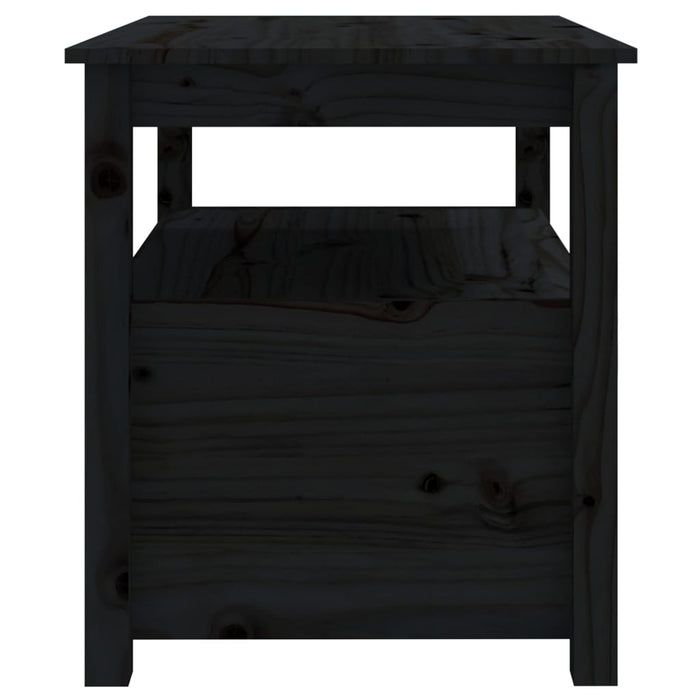Tavolino da Salotto Nero 71x49x55cm in Legno Massello di Pino 820940