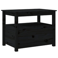 Tavolino da Salotto Nero 71x49x55cm in Legno Massello di Pino 820940