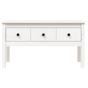 Tavolino da Salotto Bianco 102x49x55 cm Legno Massello di Pino cod mxl 26479