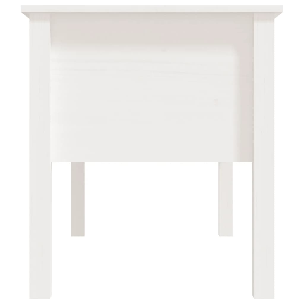 Tavolino da Salotto Bianco 102x49x55 cm Legno Massello di Pino cod mxl 26479