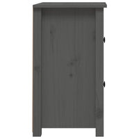 Comodini 2 pz Grigia 40x35x61,5 cm in Legno Massello di Pino 820951