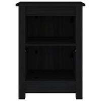 Comodini 2 pz Neri 40x35x55 cm in Legno Massello di Pino 820965