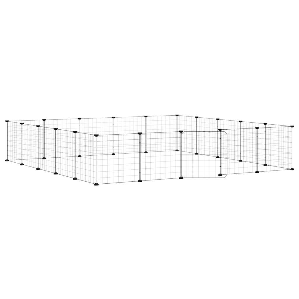 Gabbia per Animali 20 Pannelli con Porta Nera 35x35 cm Acciaio 3114019