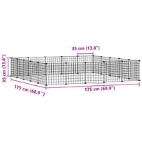 Gabbia per Animali 20 Pannelli con Porta Nera 35x35 cm Acciaio cod mxl 53856