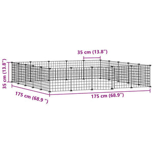 Gabbia per Animali 20 Pannelli con Porta Nera 35x35 cm Acciaio cod mxl 53856
