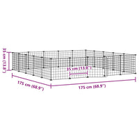 Gabbia per Animali 20 Pannelli con Porta Nera 35x35 cm Acciaio 3114019