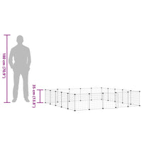 Gabbia per Animali 20 Pannelli con Porta Nera 35x35 cm Acciaio 3114019