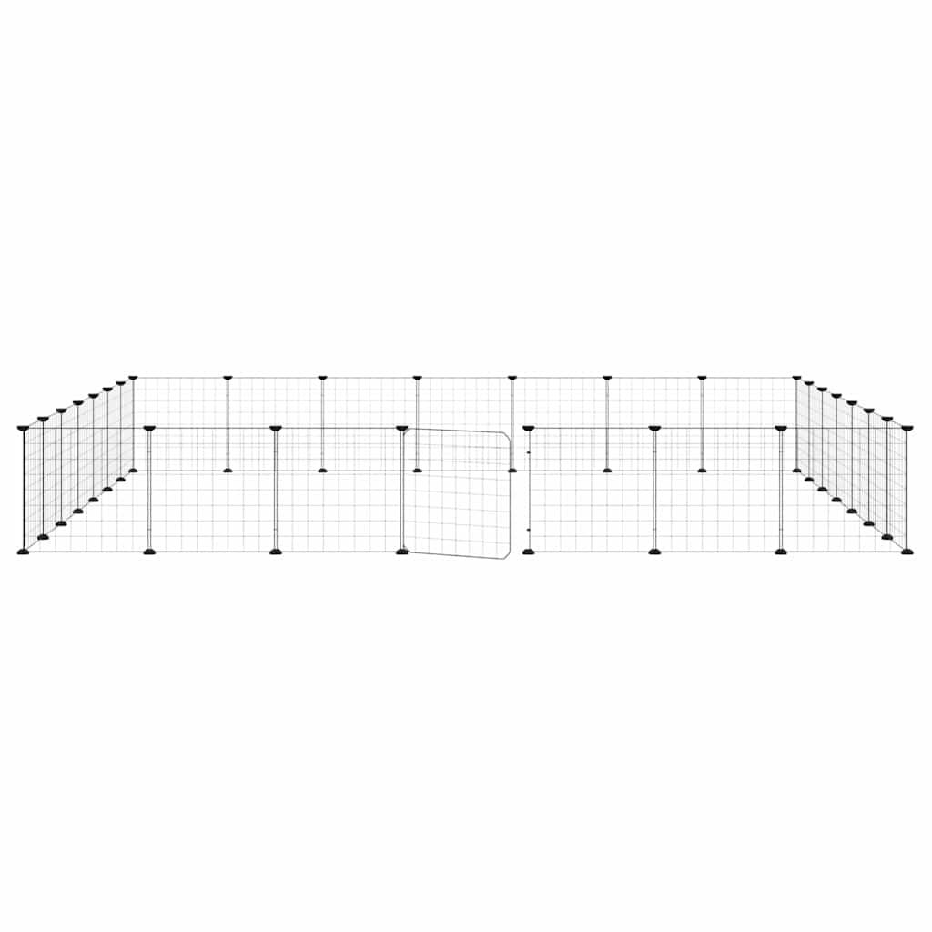 Gabbia per Animali 28 Pannelli con Porta Nero 35x35 cm Acciaio 3114020