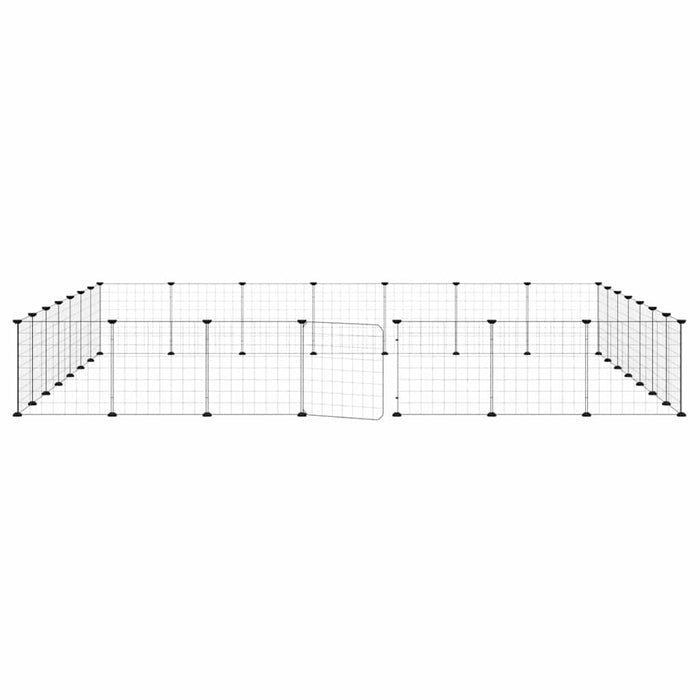 Gabbia per Animali 28 Pannelli con Porta Nero 35x35 cm Acciaio 3114020