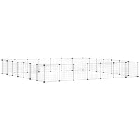 Gabbia per Animali 28 Pannelli con Porta Nero 35x35 cm Acciaio 3114020