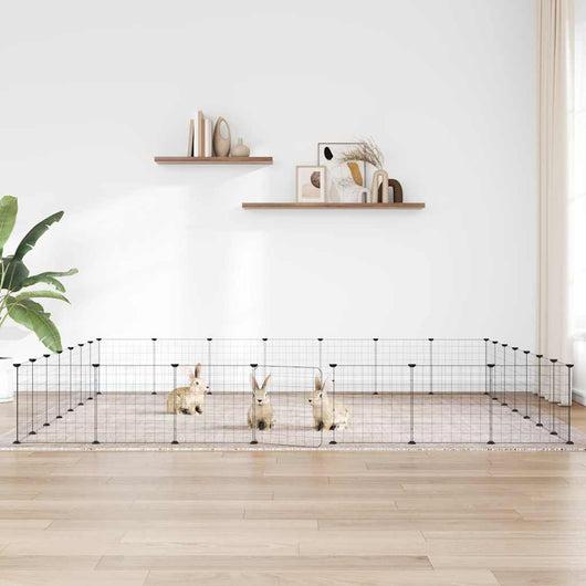 Gabbia per Animali 28 Pannelli con Porta Nero 35x35 cm Acciaio 3114020