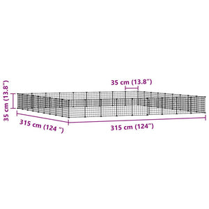 Gabbia per Animali 36 Pannelli con Porta Nera 35x35 cm Acciaio cod mxl 51846
