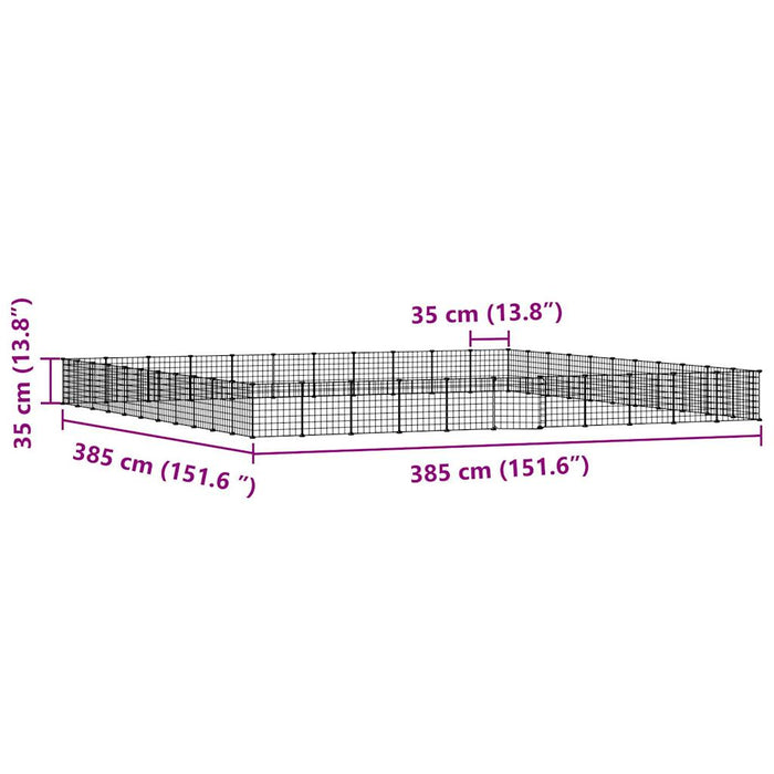 Gabbia per Animali 44 Pannelli con Porta Nera 35x35 cm Acciaio cod mxl 51845
