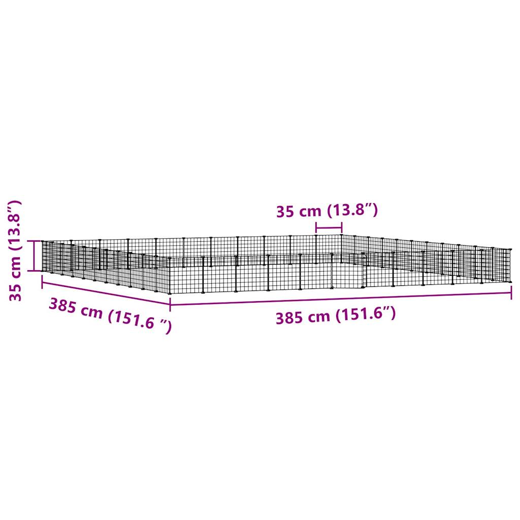Gabbia per animali con 44 pannelli e porta 35 x 35 cm nera 02_0041585